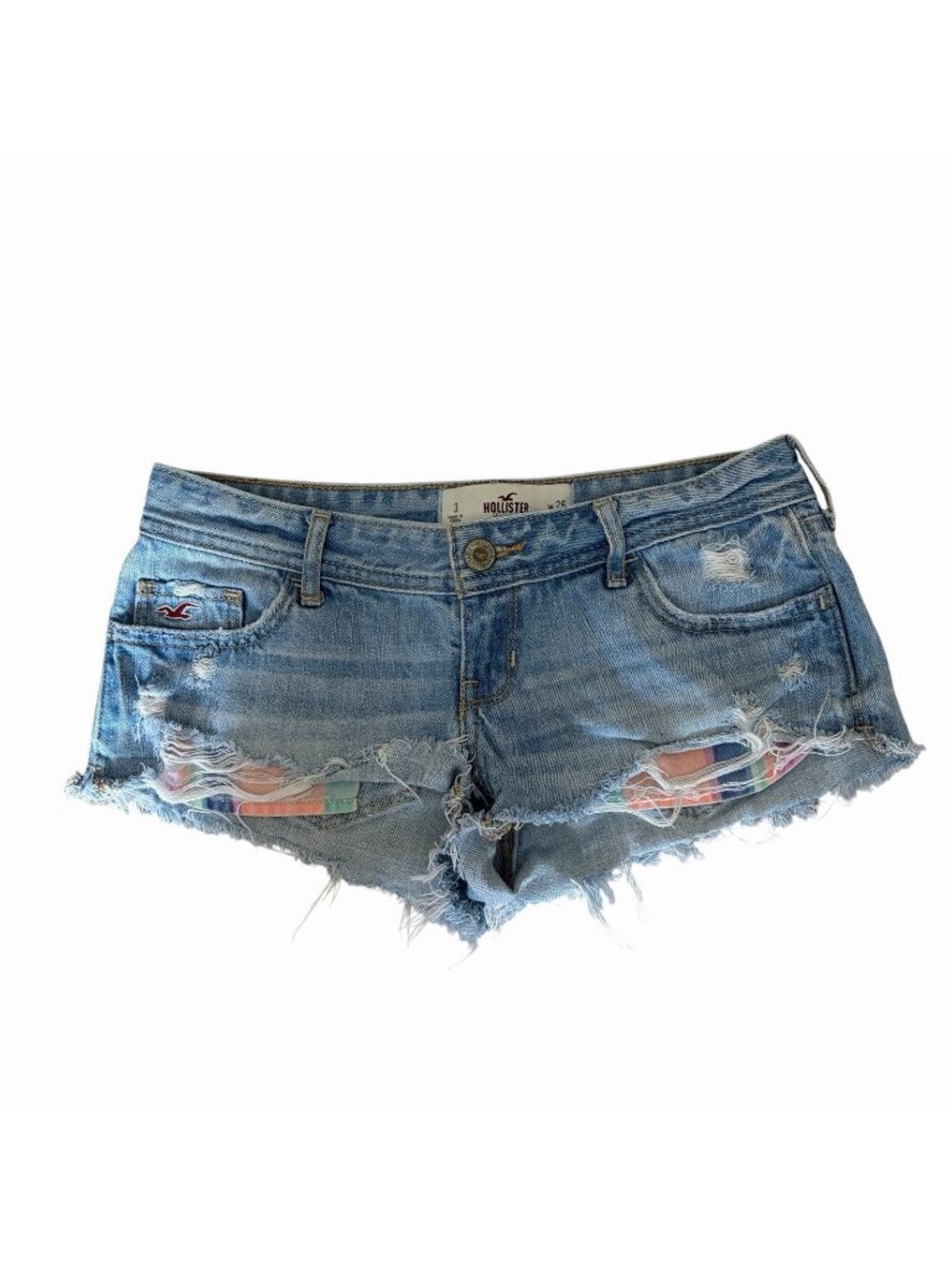 Vintage Hollister Y2K distressed low rise micro mini shorts size 26